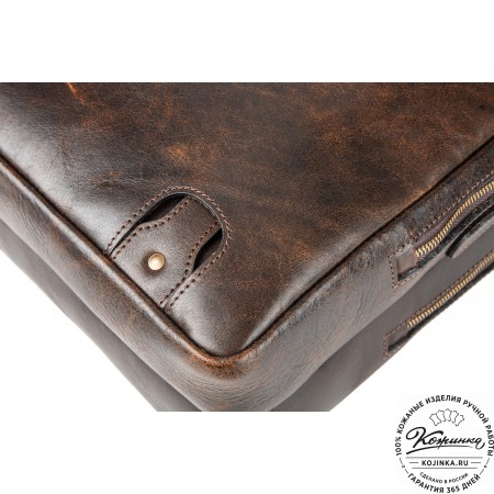 Кожаная мужская сумка-рюкзак "Генри" (коричневый эксклюзив)